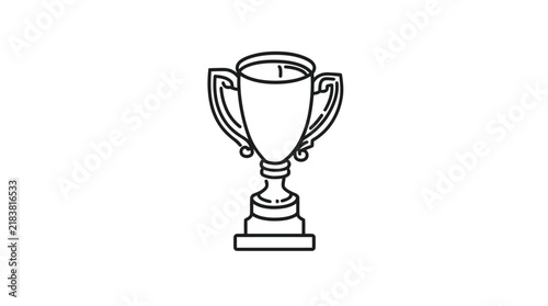Winner trophy cup award line art icon