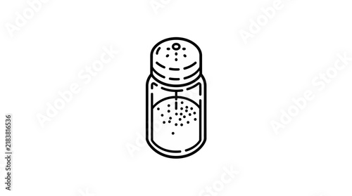 Glass salt or pepper shaker kitchen icon.