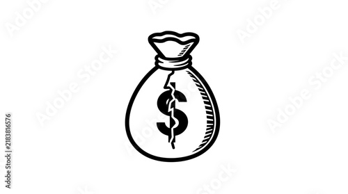 Money bag icon with dollar sign symbol