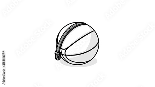 Basketball with zipper creative sports concept icon.