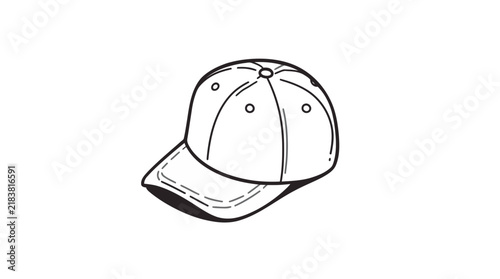 Simple line art baseball cap icon.