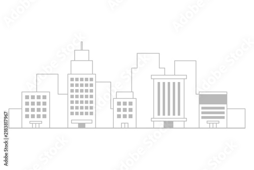 Plakat w ramie ビル街の背景（薄い色）