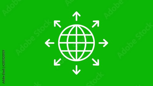 Global network expansion globe animation video