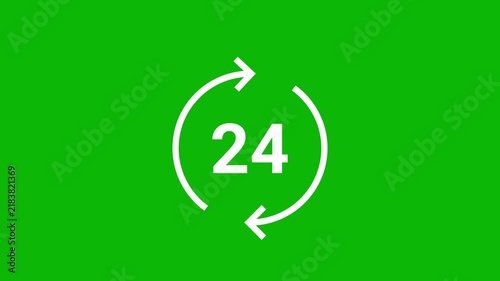 Twenty four hour cycle arrow animation video