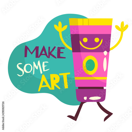 Creative School Kids Cartoon Pencil Illustration Artwork