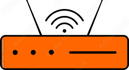 Wi-Fi router with wireless network signal icon