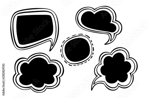 Various black and white speech bubbles for creative vector design