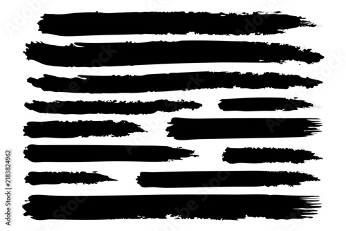 Black ink brush strokes vector illustration for artistic graphic design projects