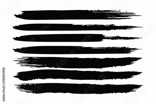 Black ink brush strokes vector illustration for artistic graphic design