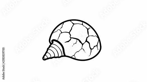 Line art seashell conch for beach themes.