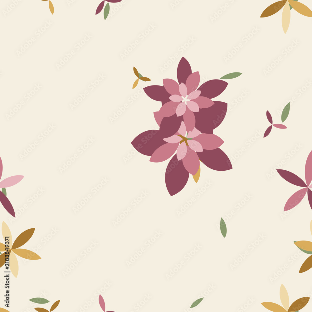 Fototapeta premium Vintage Botanical Delicate Rose Trailing Vine Seamless Floral Pattern