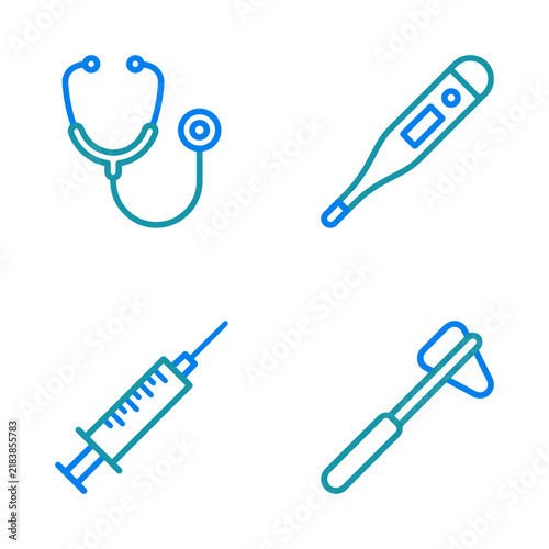 Medical equipment line icons collection for healthcare