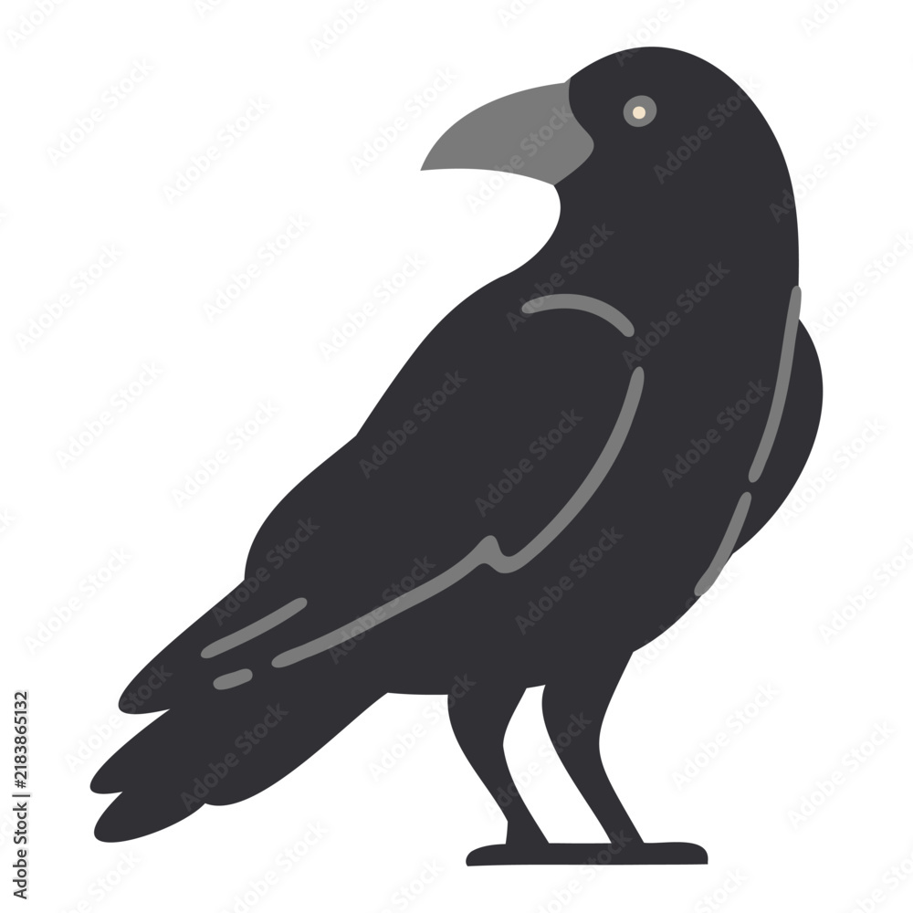 Obraz premium Hand-Drawn Halloween Raven Illustration for Spooky Commercial Designs
