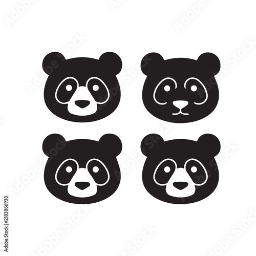 Panda Face Silhouette Set Black and White Vector Illustration
Panda Head Black Silhouette Collection Vector Art
Panda Face Silhouette Set Isolated Black White