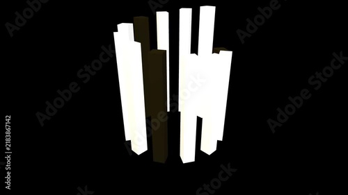 Minimalist Glowing Pillars In Circular Motion For Data Background