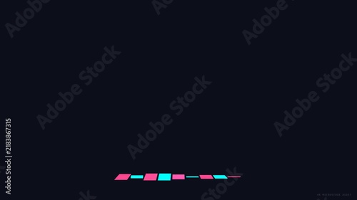 Pink Cyan Rectangles Oscillating On Black Background