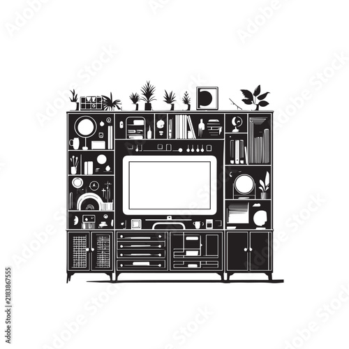 Mockup Frame on Cabinet Black and White Vector Illustration
Picture Frame on Cabinet Silhouette Set Vector Art
Wall Frame Cabinet Mockup Black White Illustration