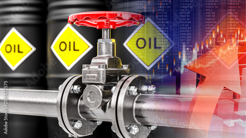 Konstfotografi Crude oil supply restriction and global energy market price inflation