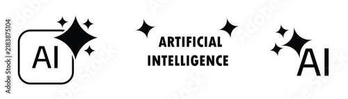 Artificial intelligence spark icon set containing modern vector elements for technology and web design projects