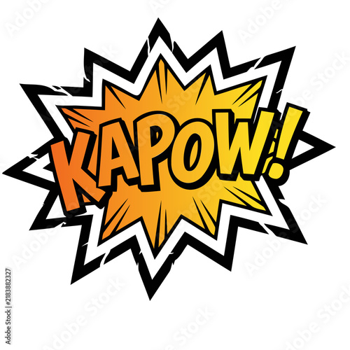 Foto Energetic comic book style explosion graphic featuring the powerful onomatopoeia