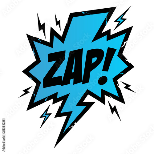Fotografía A vibrant and dynamic comic book style explosion effect featuring the word zap p