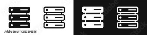 Plakat Server rack database storage data center icon set vector illustration