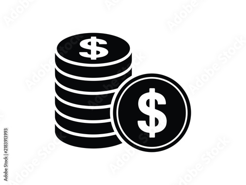 Coin Stack icon featuring neatly arranged coins symbolizing money, savings, wealth, financial growth, banking, fintech, accounting, and investment
