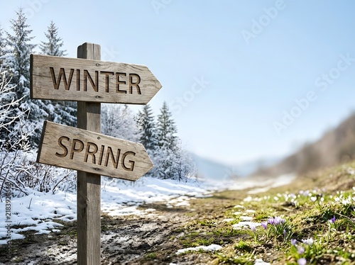 Wooden signpost with 