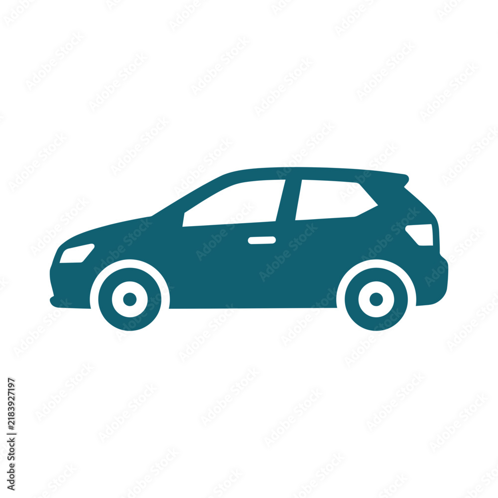 Obraz premium Vector Illustration of a Hatchback Car Icon for Automotive Design