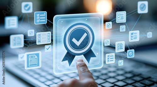 Digital certification and quality assurance concept
