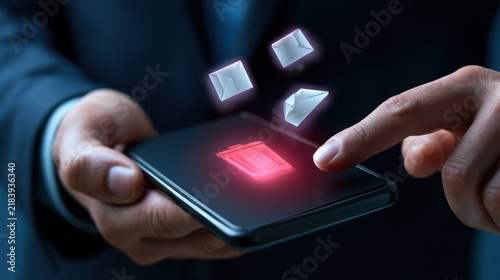 Digital communication alerts on modern mobile device screen