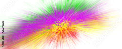 Принти на полотні Colorful light burst effect with rainbow rays exploding from center on transparent background for energy and celebratory visuals