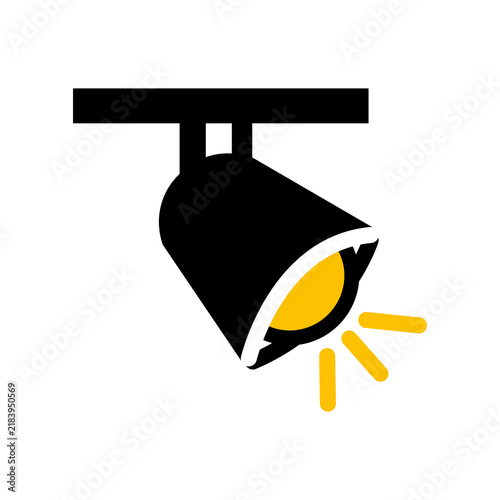 Vector icon of a track lighting fixture isolated on transparent background