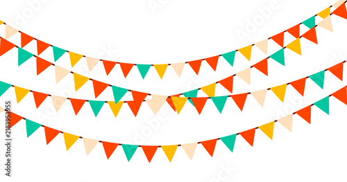 Obraz na plátně Festival bunting flag party garlands decoration png