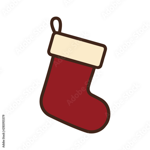 Festive Red Christmas Stocking Icon for Holiday Season Decor