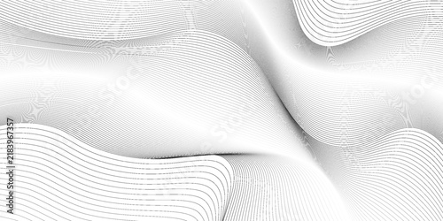 Black and white sketch of a pencil illustration of a vector fish and wave design pattern with lines and blue water