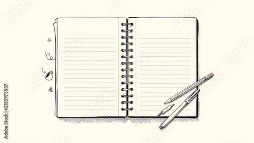 Black white notebook artistic sketch high resolution picture
