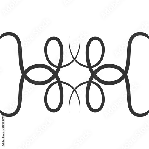 Symmetrical Decorative abstract Floral Vector Graphic