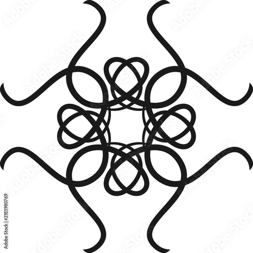 Symmetrical Decorative abstract Floral Vector Graphic