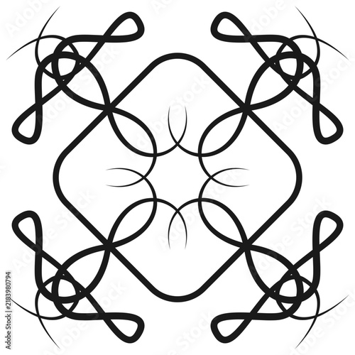 Symmetrical Decorative abstract Floral Vector Graphic