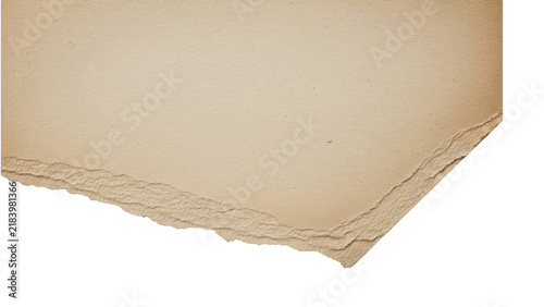 Old rustic vintage paper sheet with torn edges and rough texture