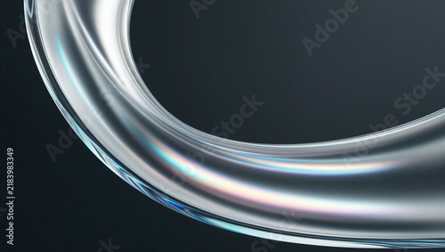 Obraz na płótnie Abstract Dynamic Glassmorphism Wave with Iridescent Reflections
