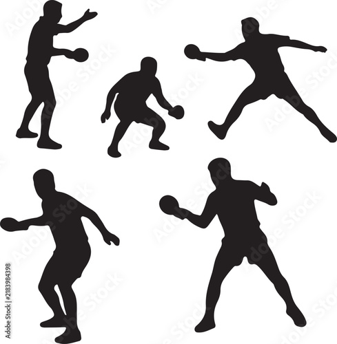 Silhouetted Table Tennis Players in Action During Match