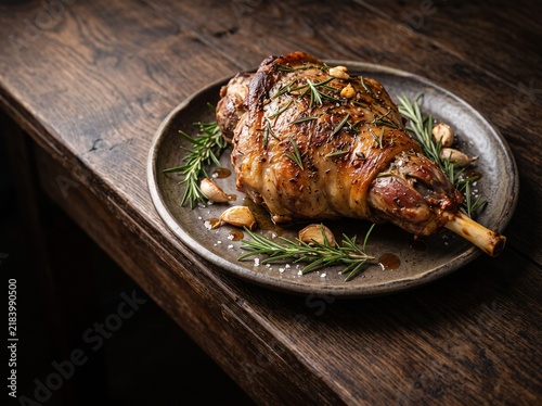 Roasted Halal Lamb Leg Platter