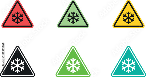 A vibrant assortment of colorful triangular warning signs illustrating various hazards and important safety precautions for potential risks