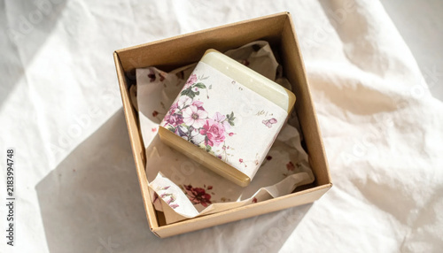 Floral Scented Candle in Decorative Gift Box with Soft Fabric Presentation