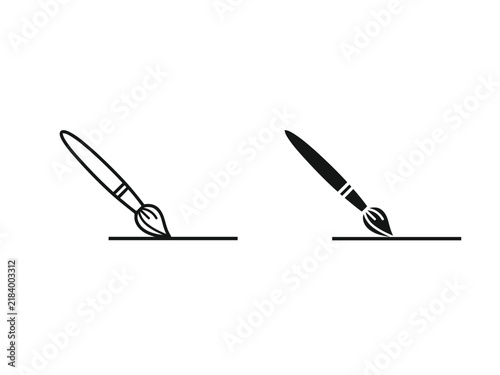 Paint brush icon set for art and design projects