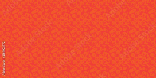 Vibrant orange Halloween pattern filled with tiny repeating pumpkin and spooky motifs, creating a playful seasonal texture for wrapping paper, textiles, wallpaper, packaging, stationery, crafts,