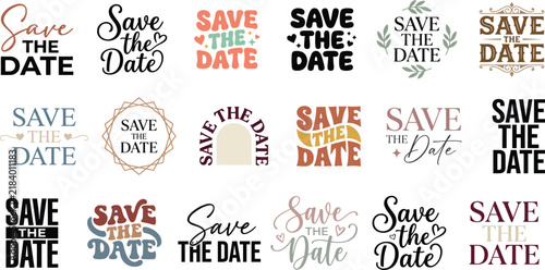 Save the Date Wedding Typography Collection