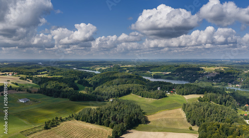 Konstfotografi The captivating landscape of Kashubia: hills and valleys, lakes and forests, meadows and fields